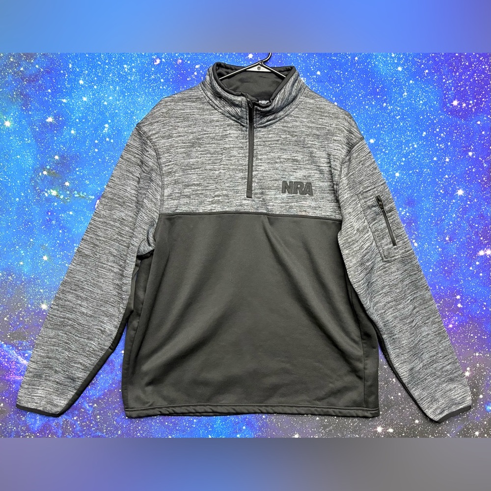 NRA (National Rifle Association) Men's Gray and Black Quarter-Zip Jacket XL - Picture 2 of 5